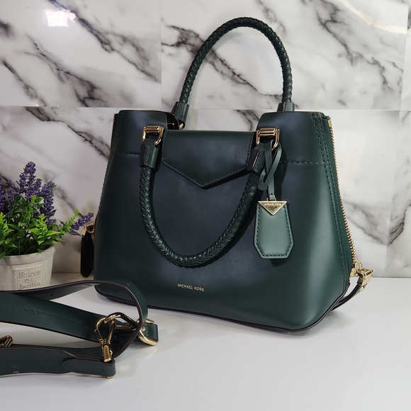Michael Kors Handbags - Michael Kors Green Blakely Leather Satchel Handbag